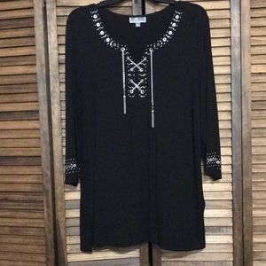 Ladies Black with silver top X-large